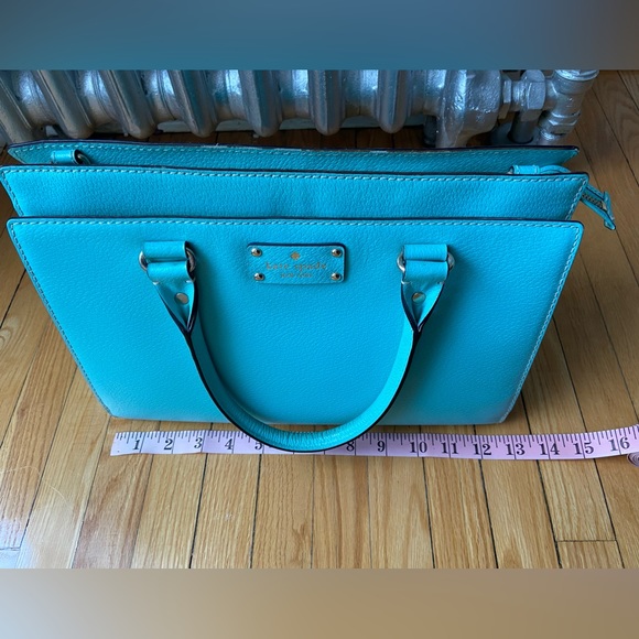 Kate Spade 12.5 inch teal handbag - Picture 8 of 9